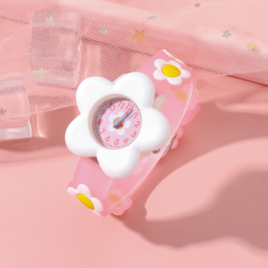 Relógio Infantil Floral Para Meninas De 3 A 12 Anos , Acessório Escolar De Moda À Prova D'água , Presente De Aniversário